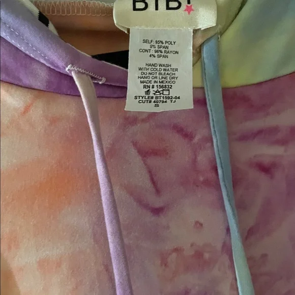 BiBi Multicolor Tie-Dye Hoodie Blouse - Picture 6 of 9